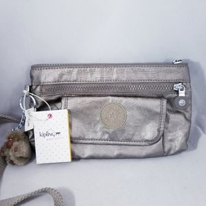 Kipling Alwyn Metallic Pewter Crossbody Bag